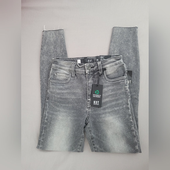 KUT from the kloth Connie High Rise Fab Ab Ankle Skinny / New NWT Size 00 - Picture 3 of 10
